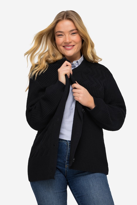 Strickjacke, Patch-Look