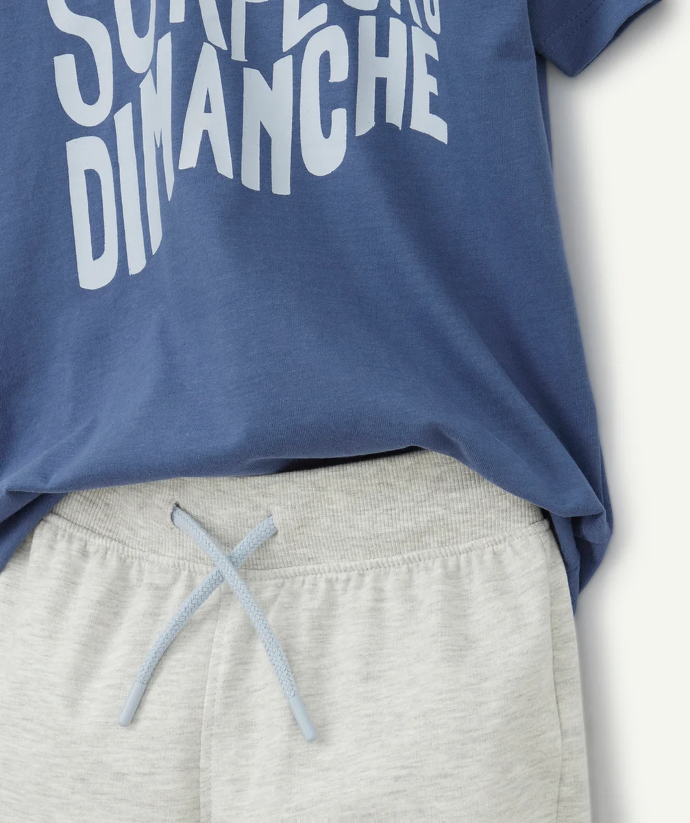 PYJAMA GARÇON EN FIBRES RECYCLÉES MESSAGE SURFEUR DIMANCHE