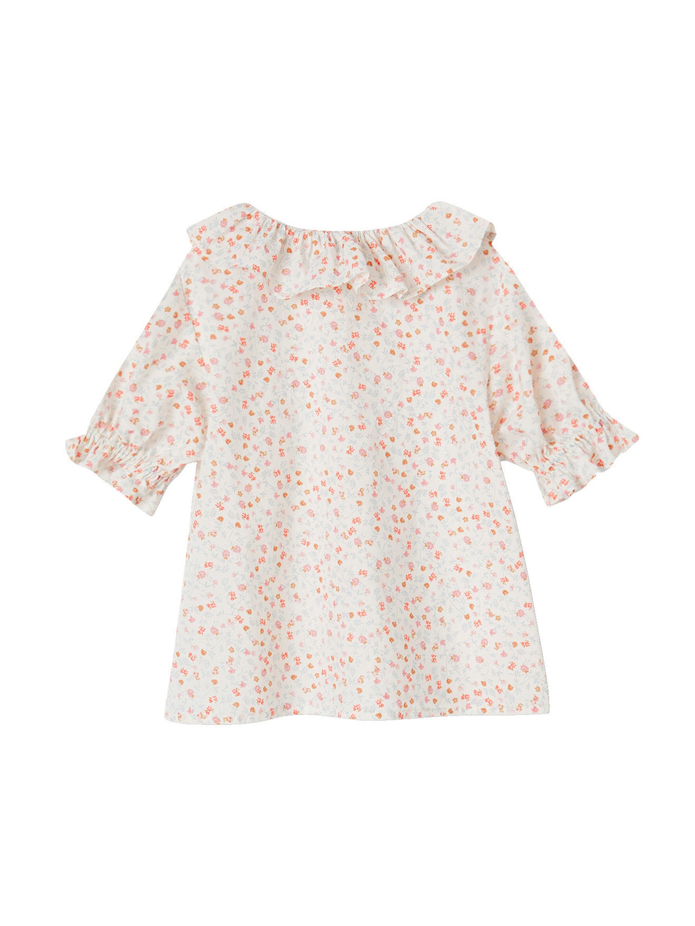 Vertbaudet Mädchen Musselinbluse mit Kragen wollweiß
