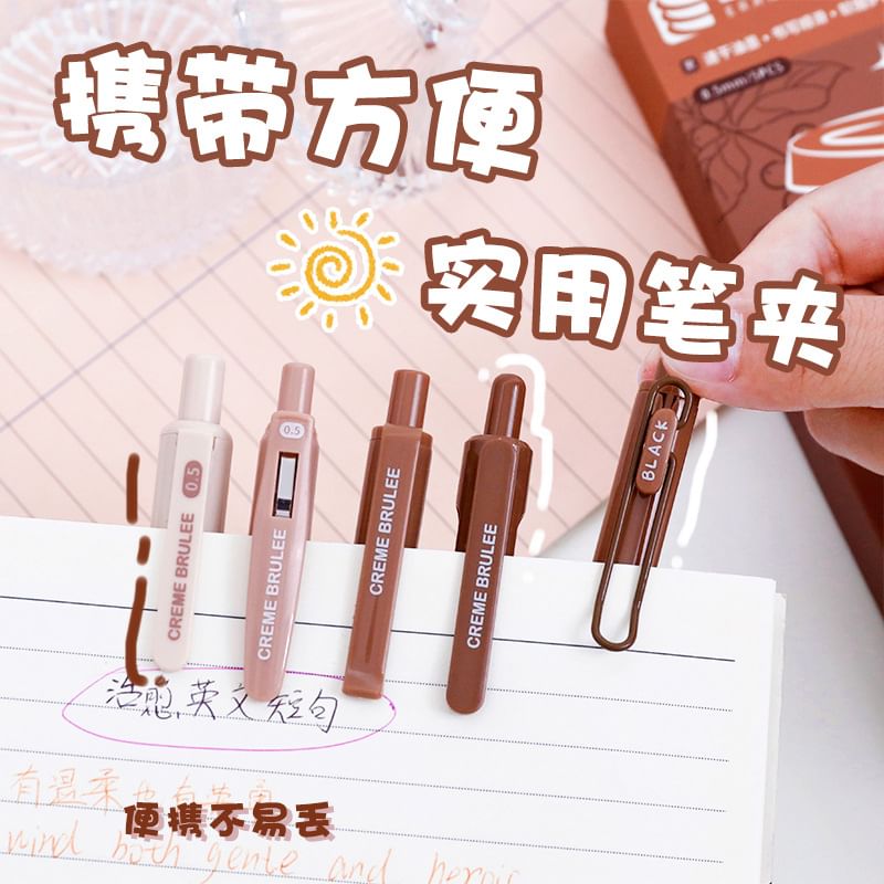 Eranso - Set van 5: Puffy Grip Pen (verschillende ontwerpen)