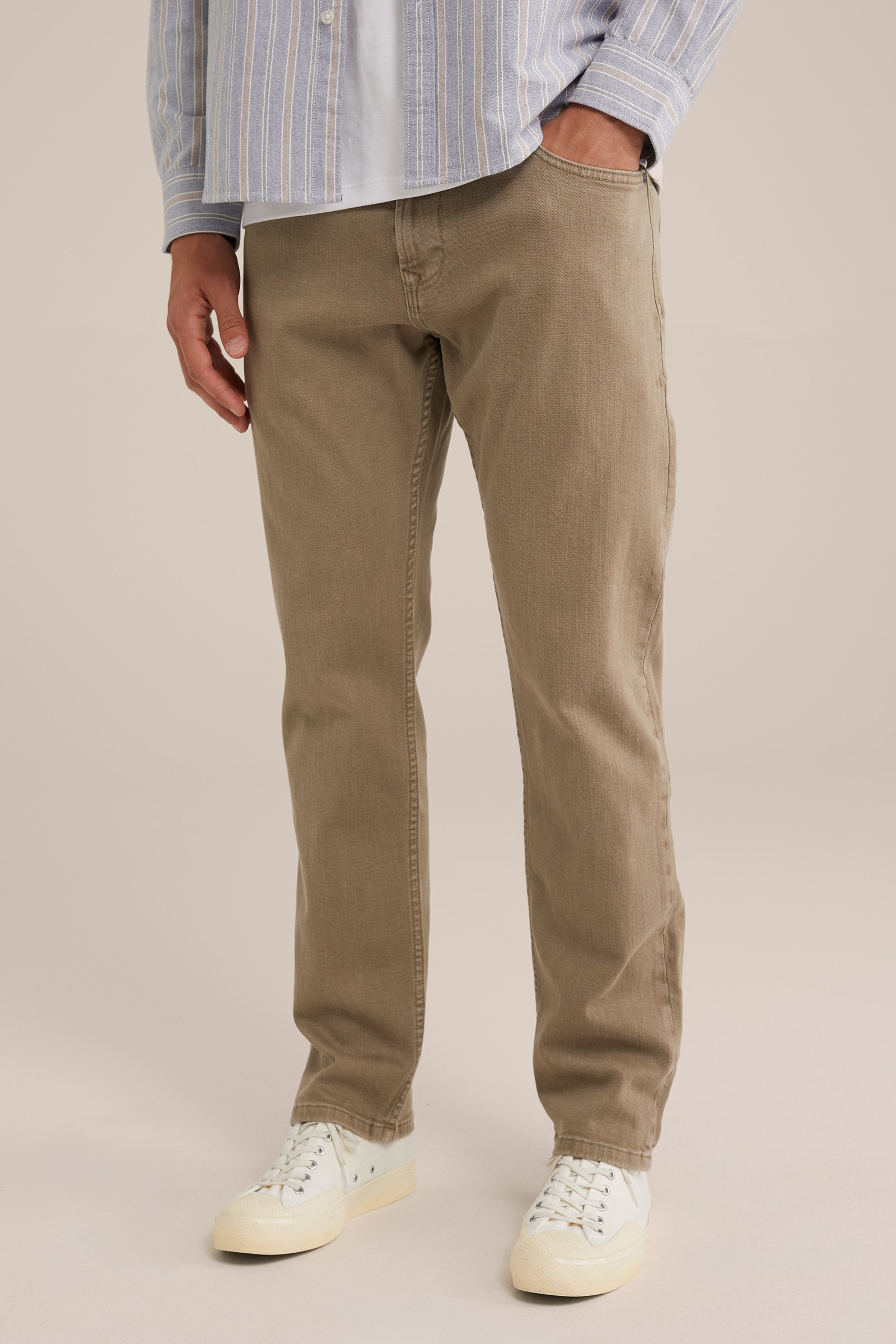 regular fit jeans met medium stretch Blue Ridge Grijsgroen