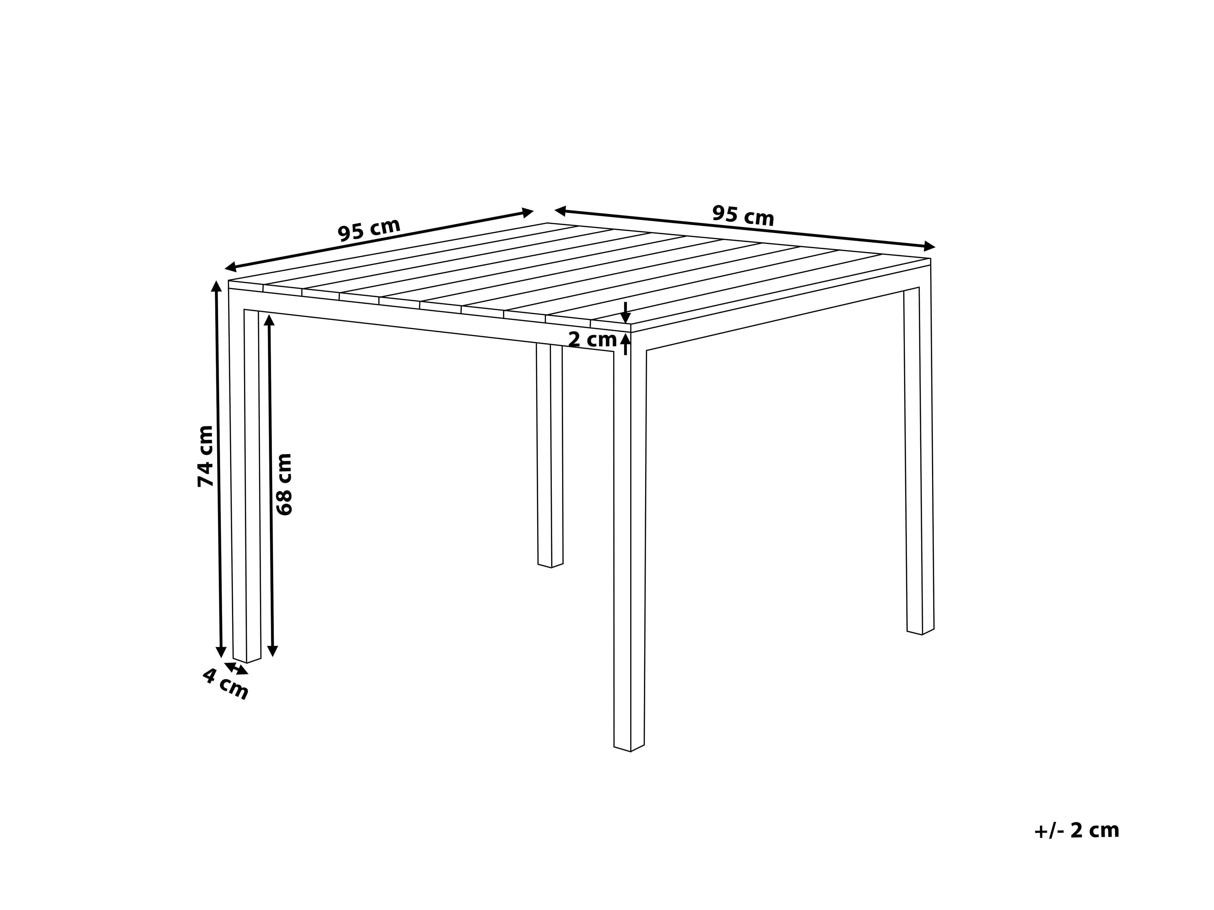 Tuin eettafel PRATO 95 cm 95 cm Grijs
