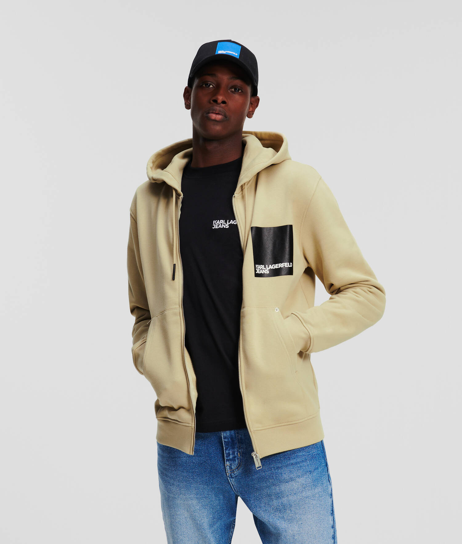 SWEAT À CAPUCHE ZIPPÉ AVEC LOGO KJL ENCADRÉ