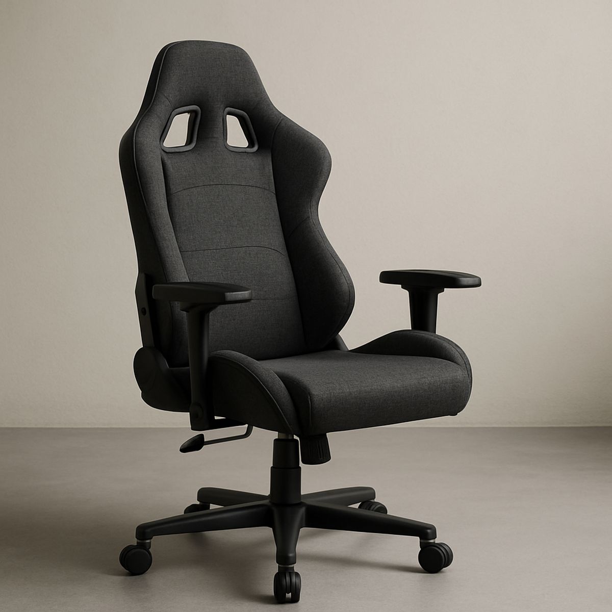 Gamingstuhl Sportlicher Stil Schwarz Polyester Verstellbar mit Rollen