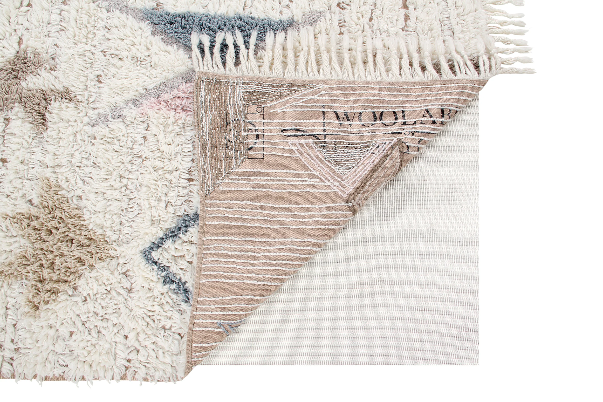 TUBA - Tapis rectangulaire en laine lavable | Beige