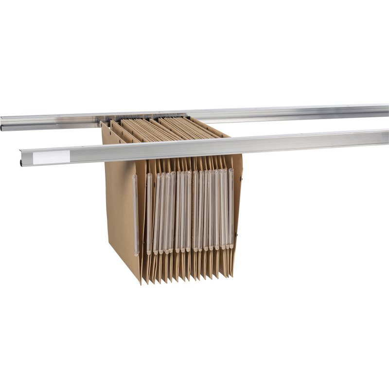 Jeu 2 rails pour dossiers suspendus longueur 114 cm pour tablettes bois L 120 cm