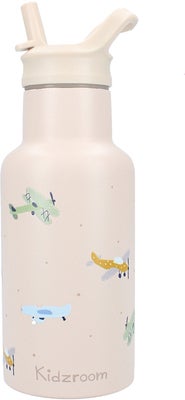 Kidzroom Stainless Steel Vannflaske 350 ml Small Talk, Beige