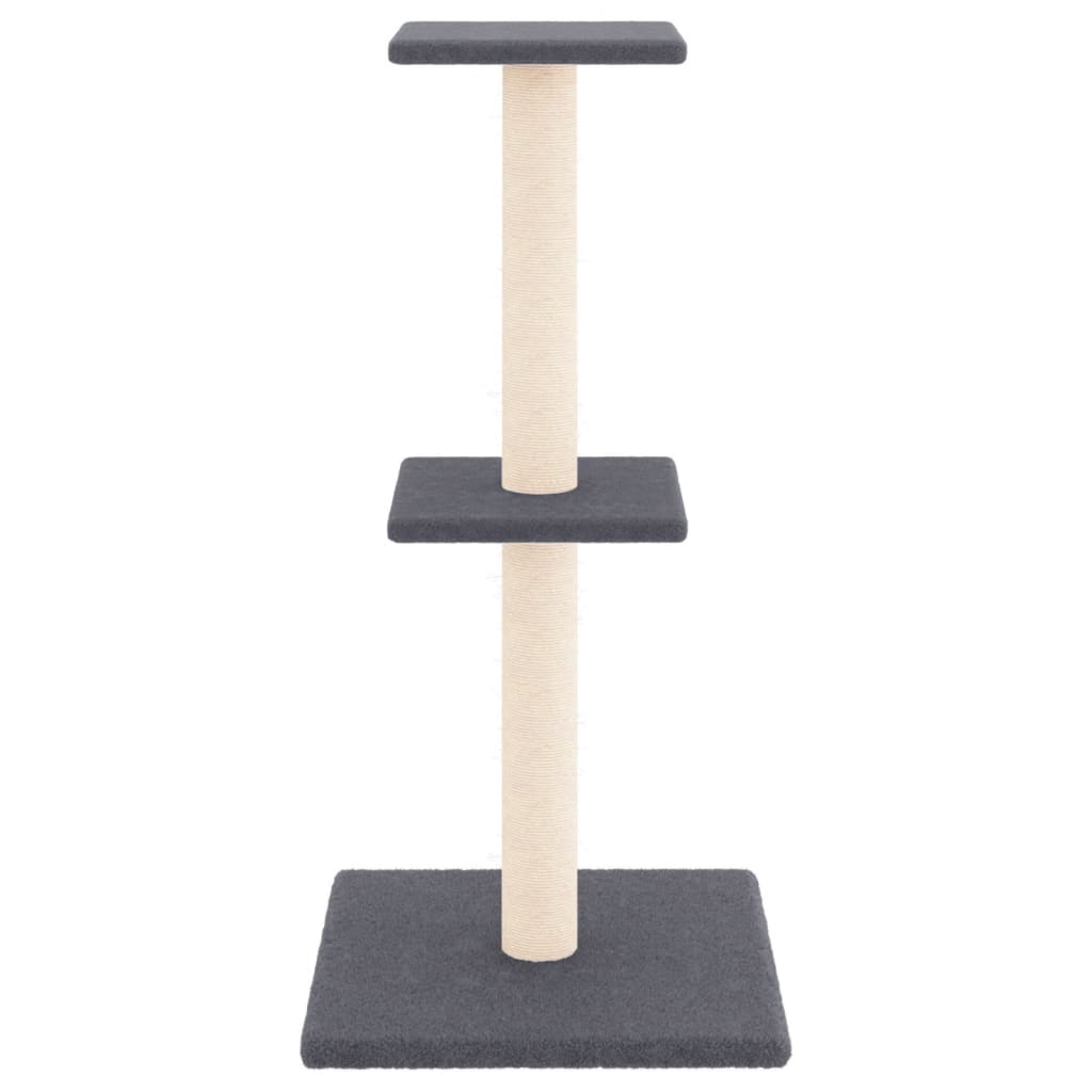 Arranhador para gatos vidaXL com postes de sisal cinza escuro, 73 cm