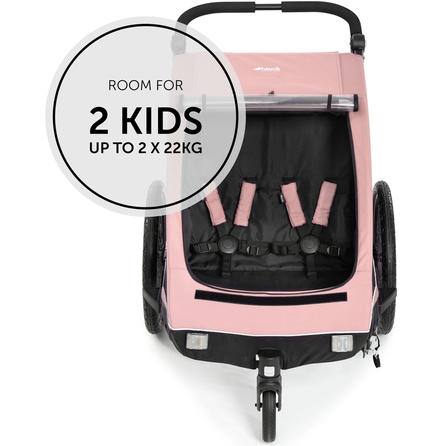 hauck 2in1 Fahrradanhänger und Buggy Dryk Duo Rose