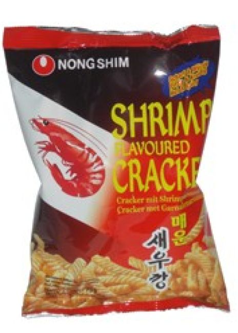 Nong Shim Crackers met Garnalen Heet en Pittige Smaak 75g