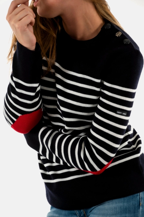Pull hiver saint james bregançon r pop y navy/blan/tuli