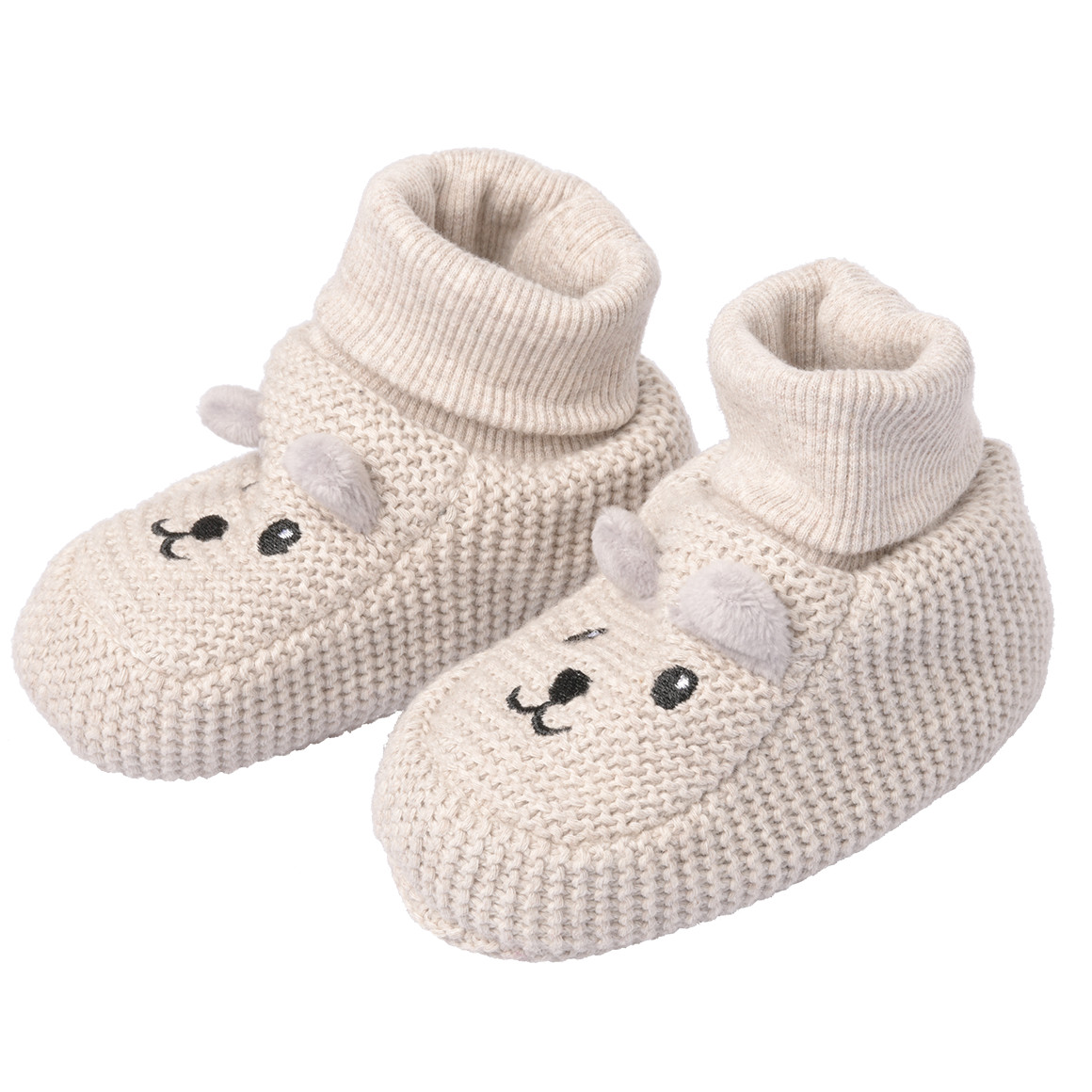 Topomini 1 Paar Baby Haussocken mit Anti-Rutsch-Noppen beige