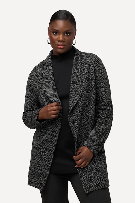 Jerseyjacke, Schalkragen, Knopfverschluss, Langarm