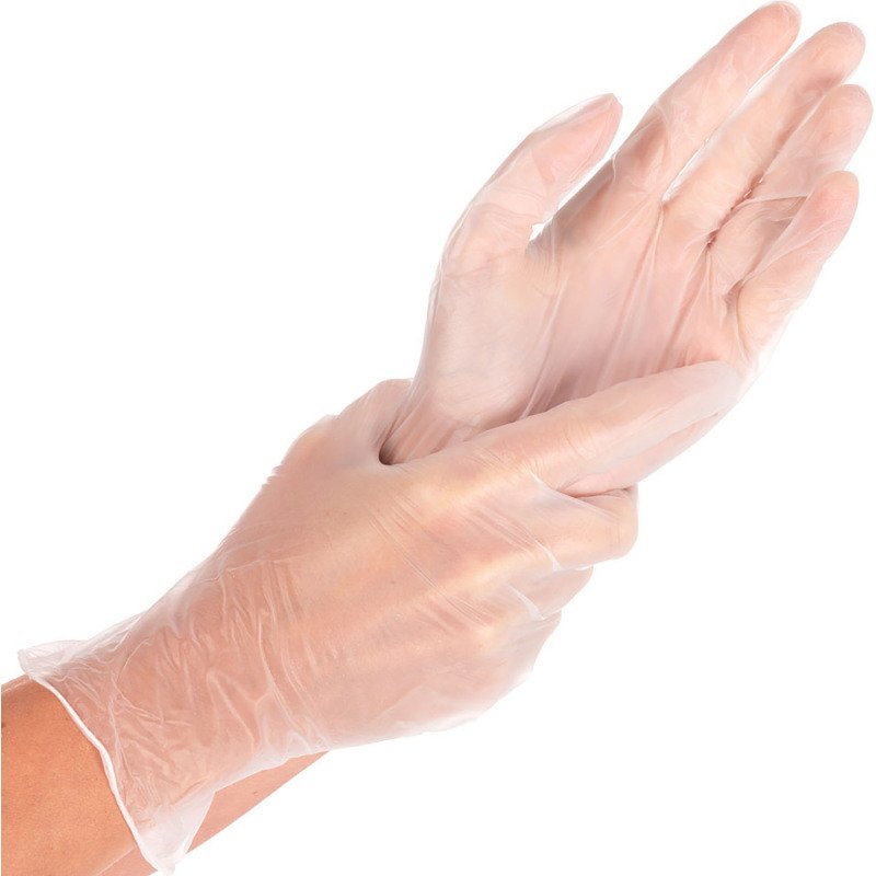 Gants jetables Ideal Light Hygonorm vinyle non poudré, blanc - Boîte de 100 gants