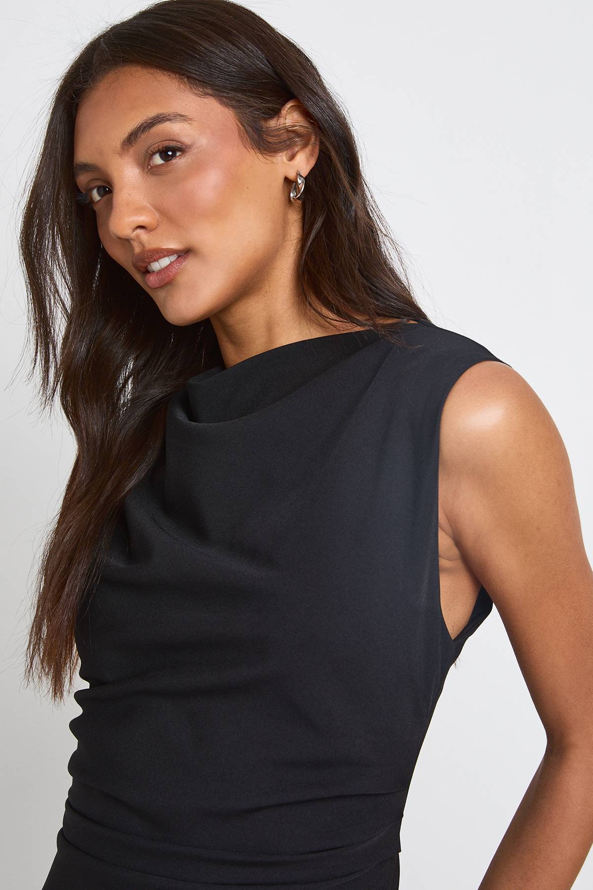 boohoo Haut Asymétrique Chiné Froncé Tall