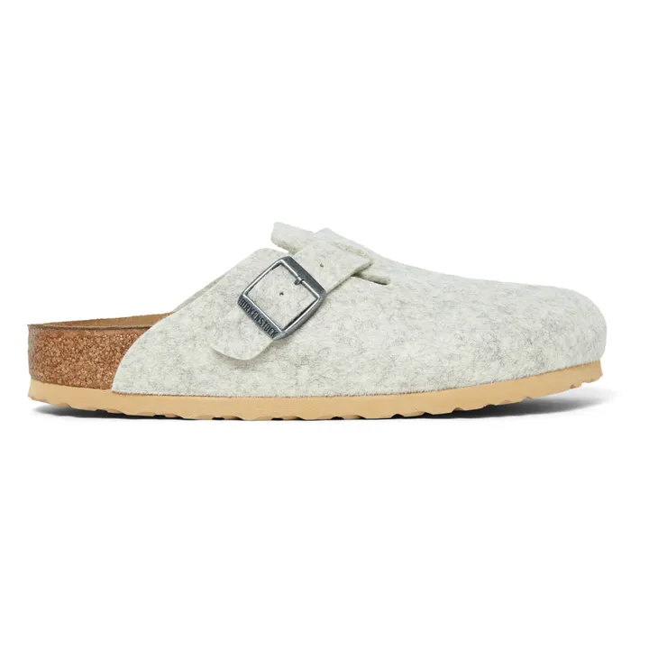 BIRKENSTOCK Mules Boston Laine Chaussant Etroit | Blanc cassé