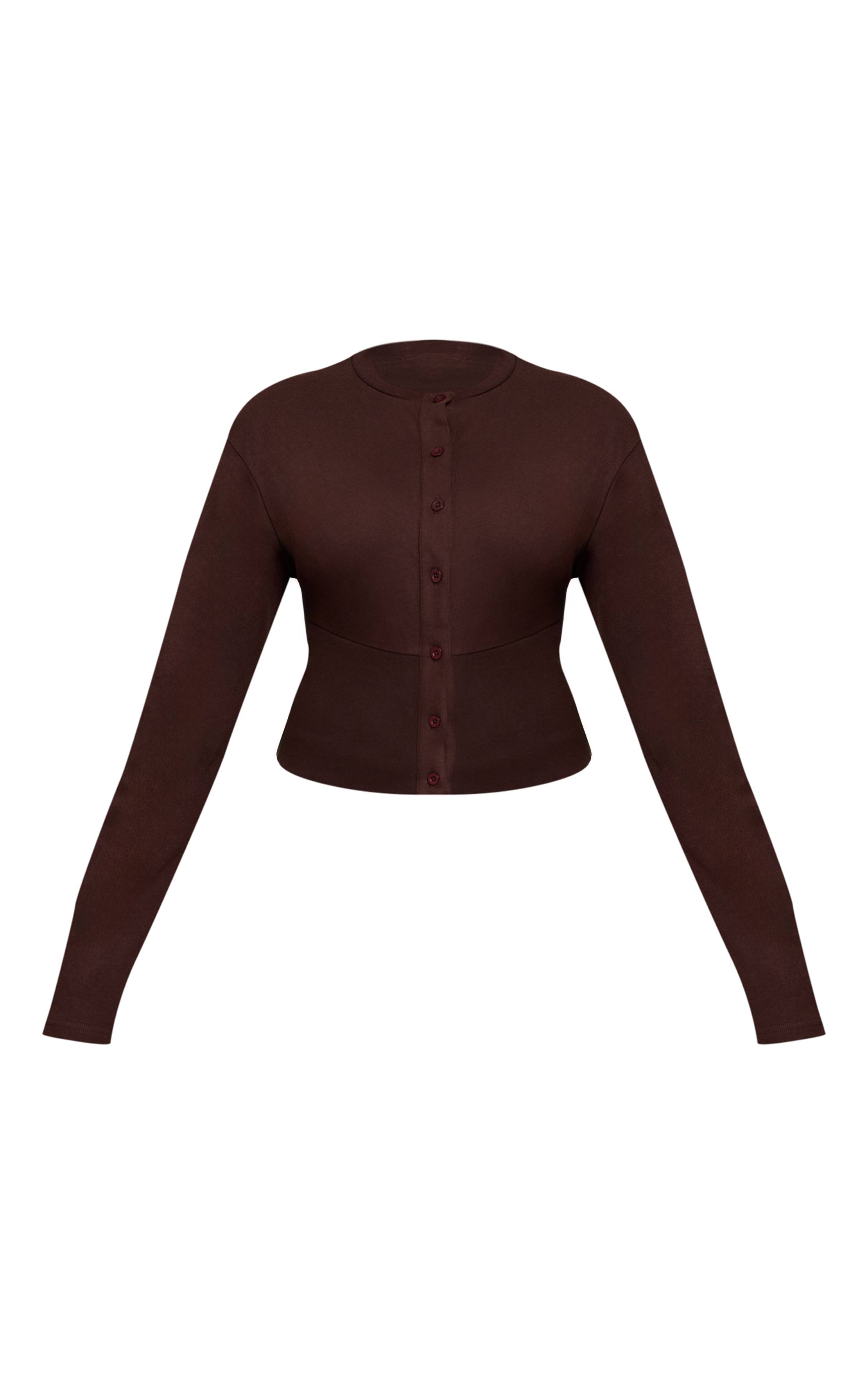 Marron Foncé Ensemble Haut Ultra Doux Plus Basic Co-ord