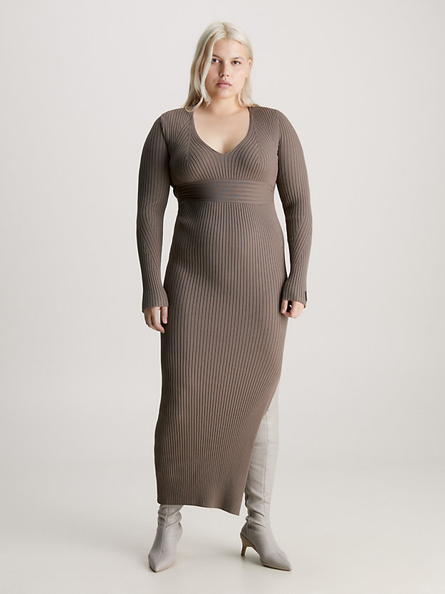 Vestido longo canelado justo