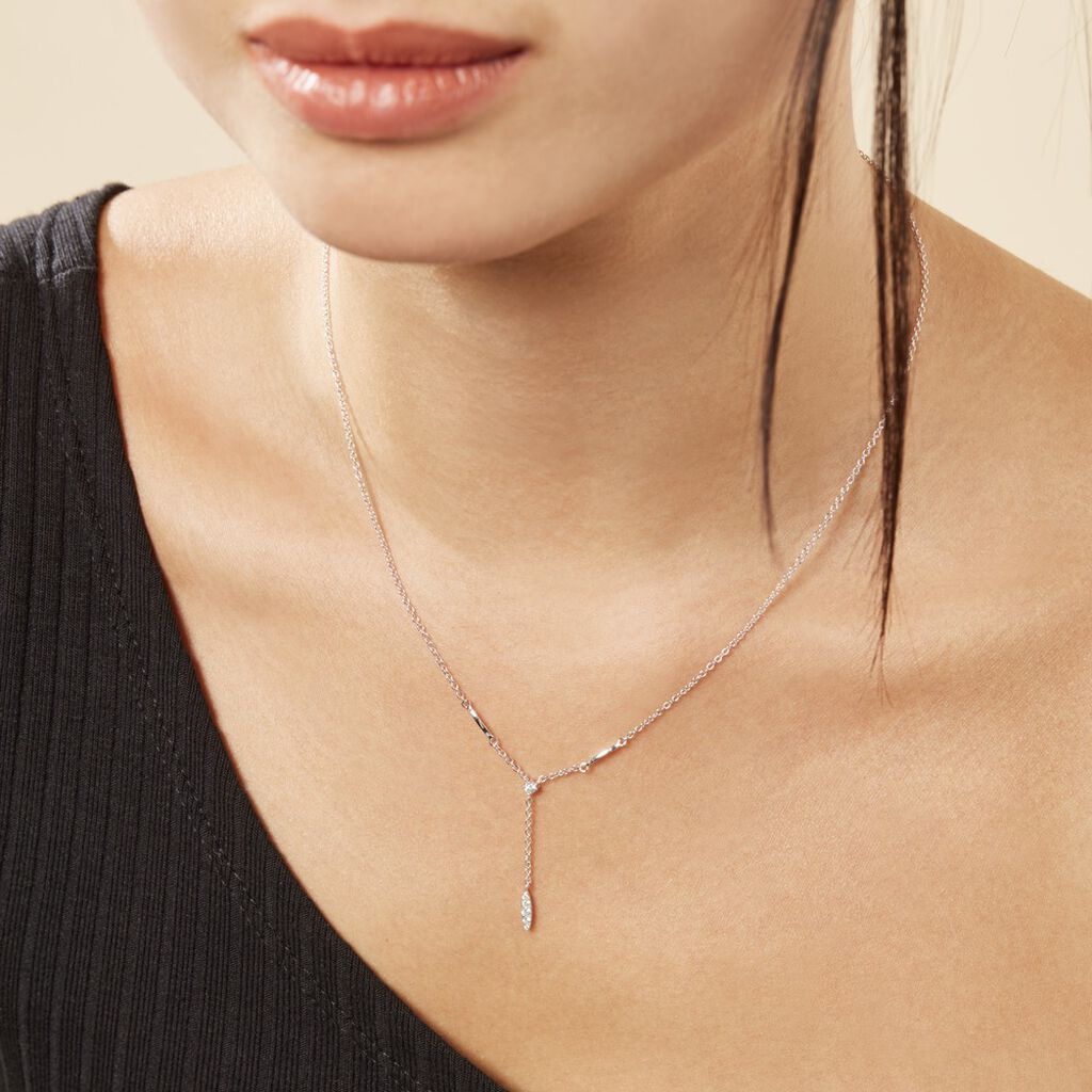 Collier Bormana Argent Blanc Oxyde De Zirconium