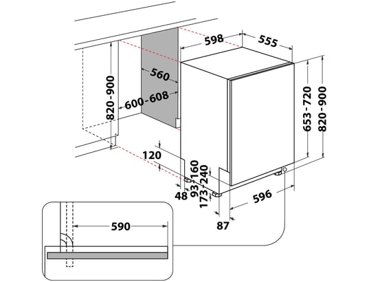 WHIRLPOOL - Lave vaisselle tout integrable 60 cm W2IHKD526A, 14 couverts, 9 programmes, 46 db