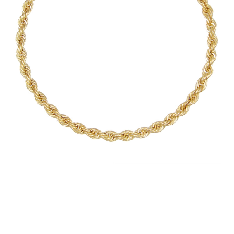 Collier Femme Maille Corde - Or Jaune