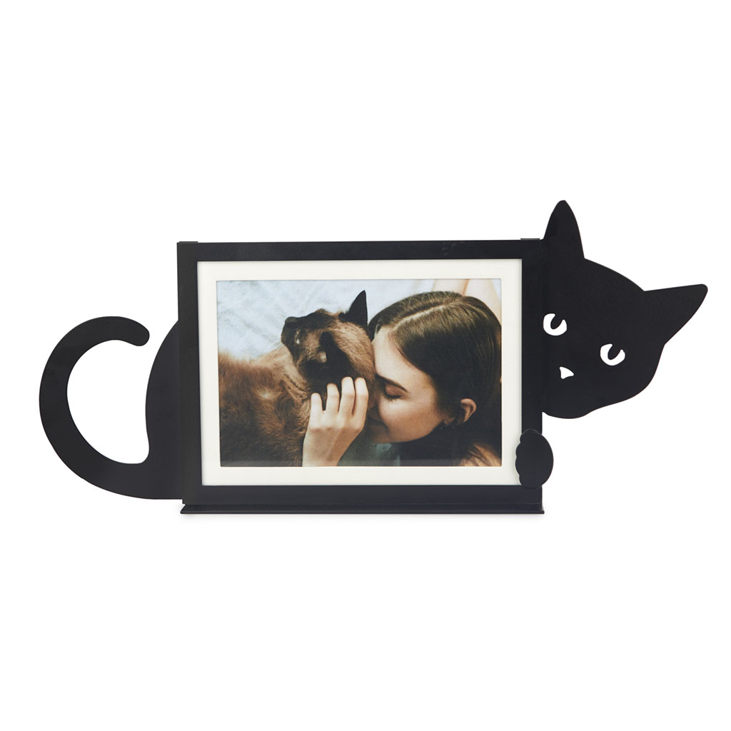 Balvi Marco Gato Escondido, design em forma de gato preto, para amantes de animais. Metal, 15x10 cm