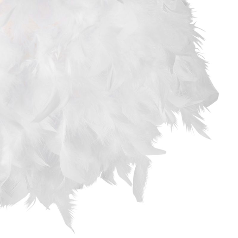 Landelijke hanglamp wit met veren - Feather