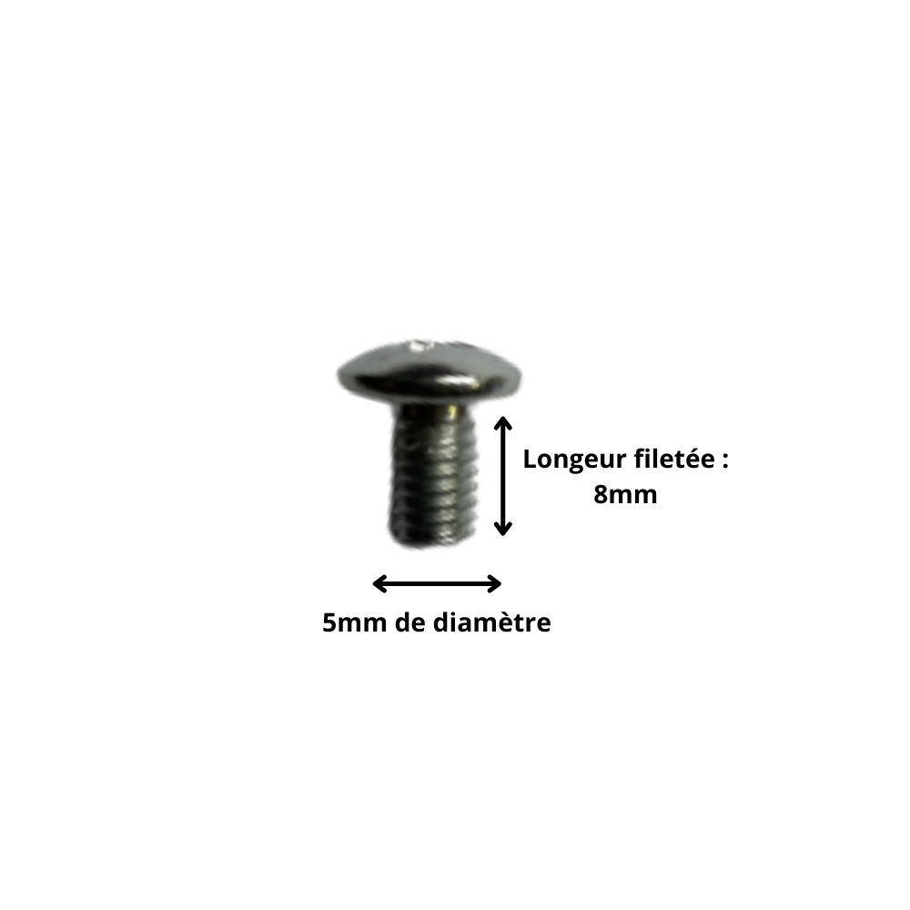 Vis M5x8 à Tête Ronde et Empreinte Cruciforme (Pack de 10)