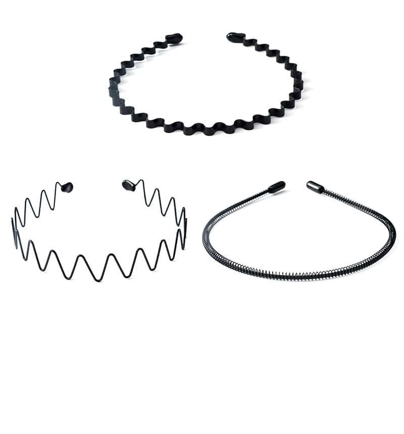 Porcini - Set van 3: Gezichtsreiniger hoofdband van legering (verschillende designs)