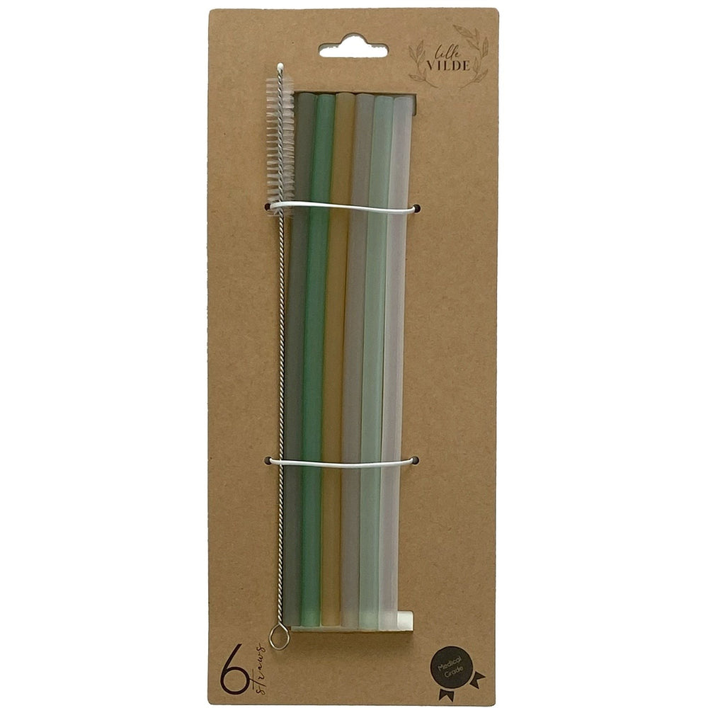 Køb By Lille Vilde Botanical Silicone Sugerør 6pcs