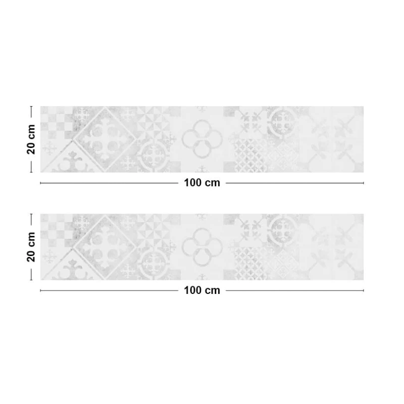 Crédence cuisine Bandeau ALU lot de 2 L100xH 20cm - CIMENT STYLE BÉTON
