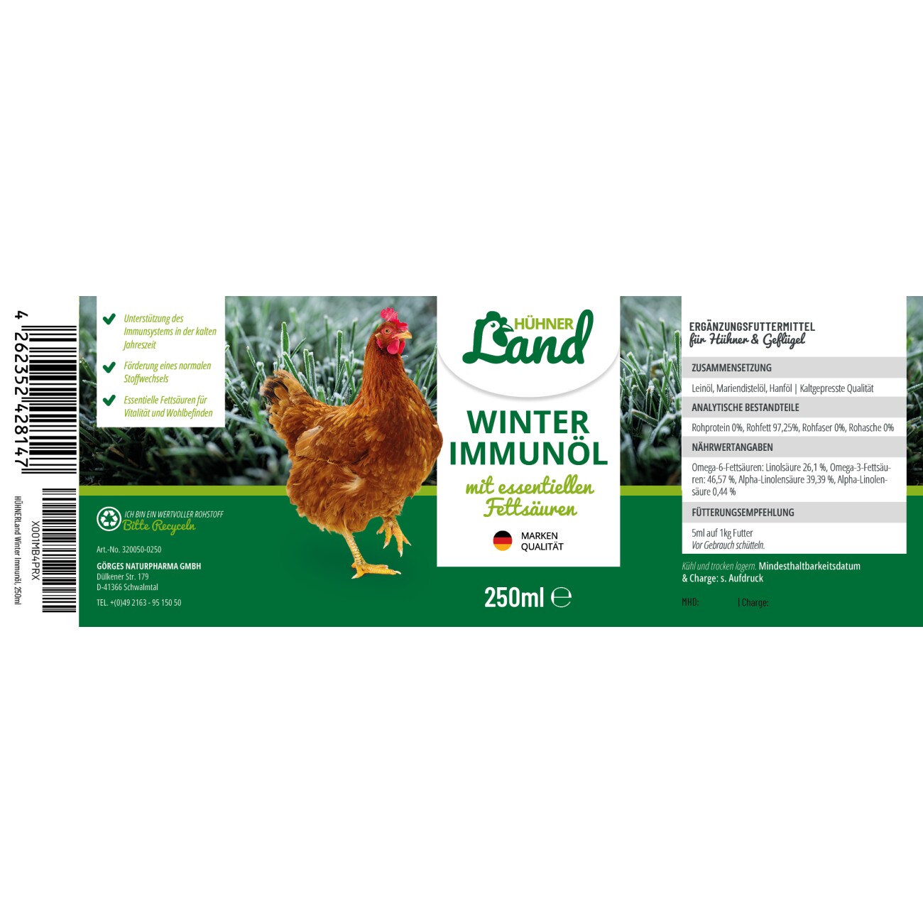 HÜHNER Land Winter Immunöl 250ml