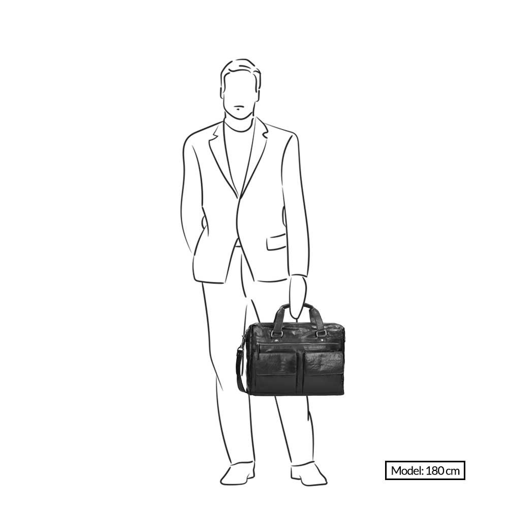 Spikes & Sparrow Bronco Heren Business Tas dark brown