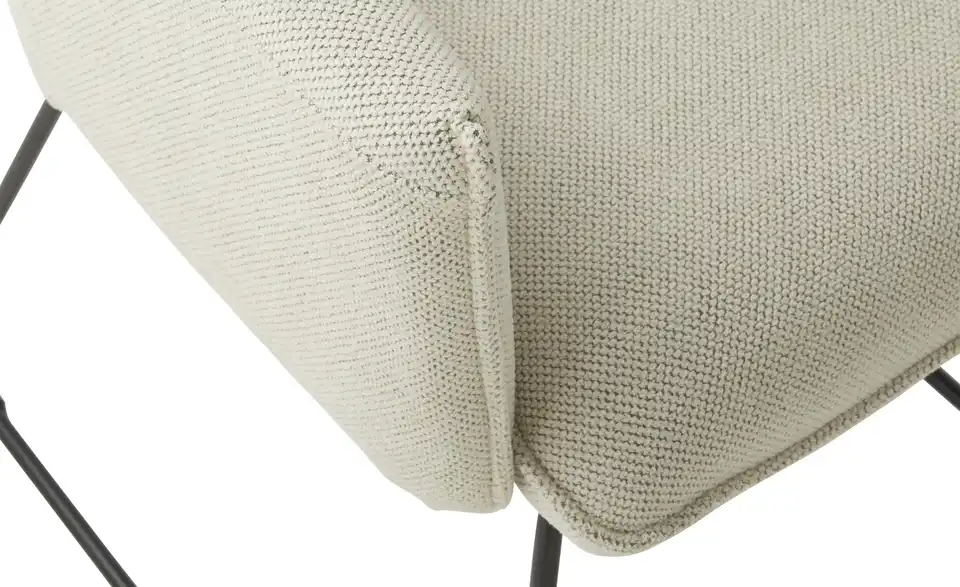 Kufenstuhl Helge Armlehne Beige