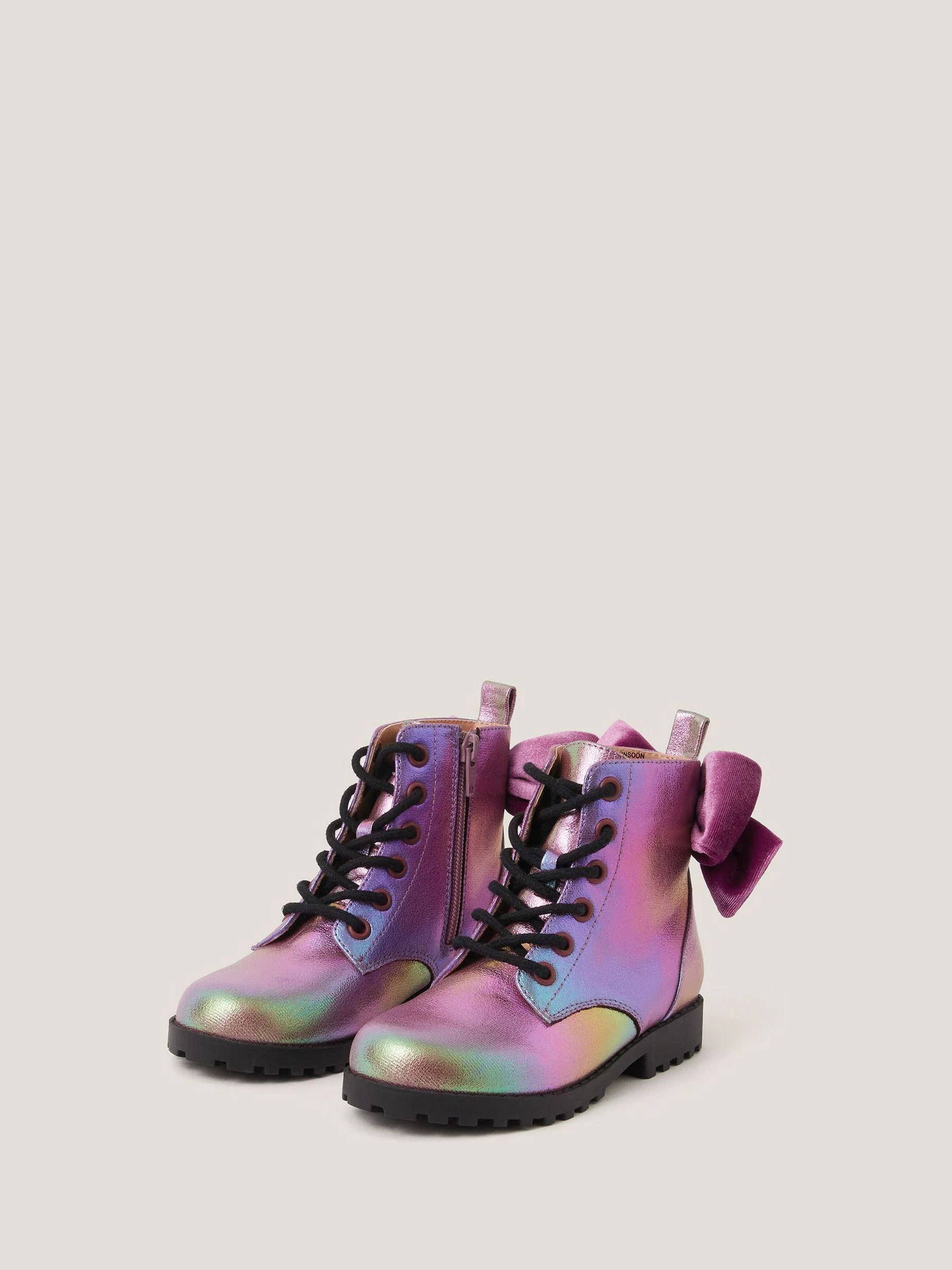 Monsoon Rainbow Lace Up Boots