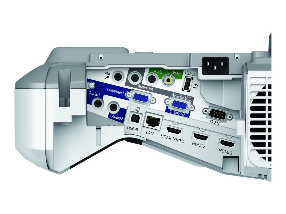 Epson EB-685W - 3LCD-projektor - 3500 lumen (hvid) - 3500 lumen (farve) - WXGA (1280 x 800) - 16:10 - 720p - LAN - grå, hvid