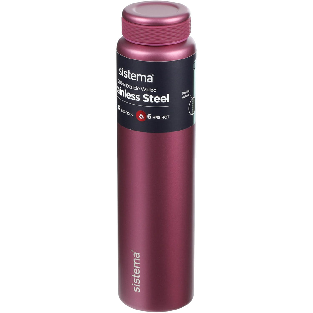 Køb Sistema Fig Purple Stainless Steel Drikkedunk 280 Ml