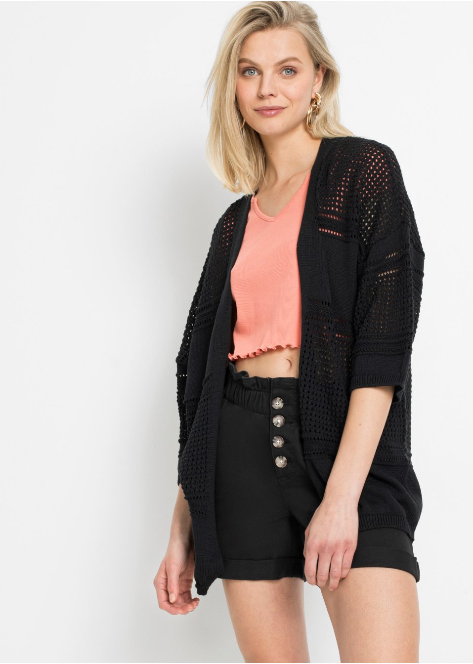 Cardigan à motif ajouré