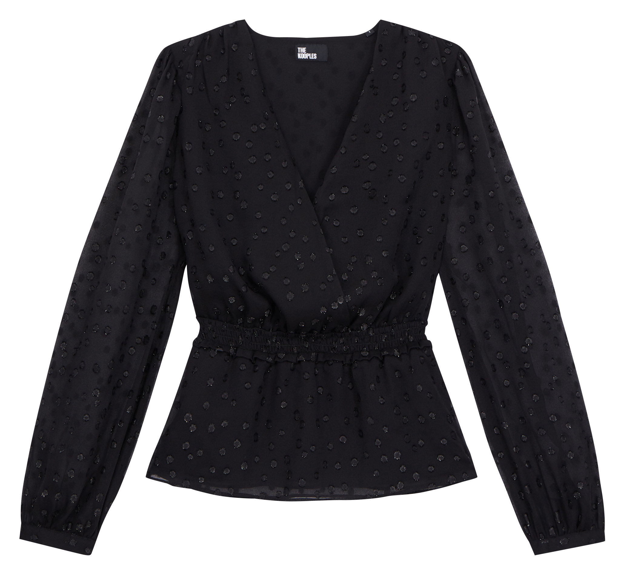 Top col V cache coeur | Noir