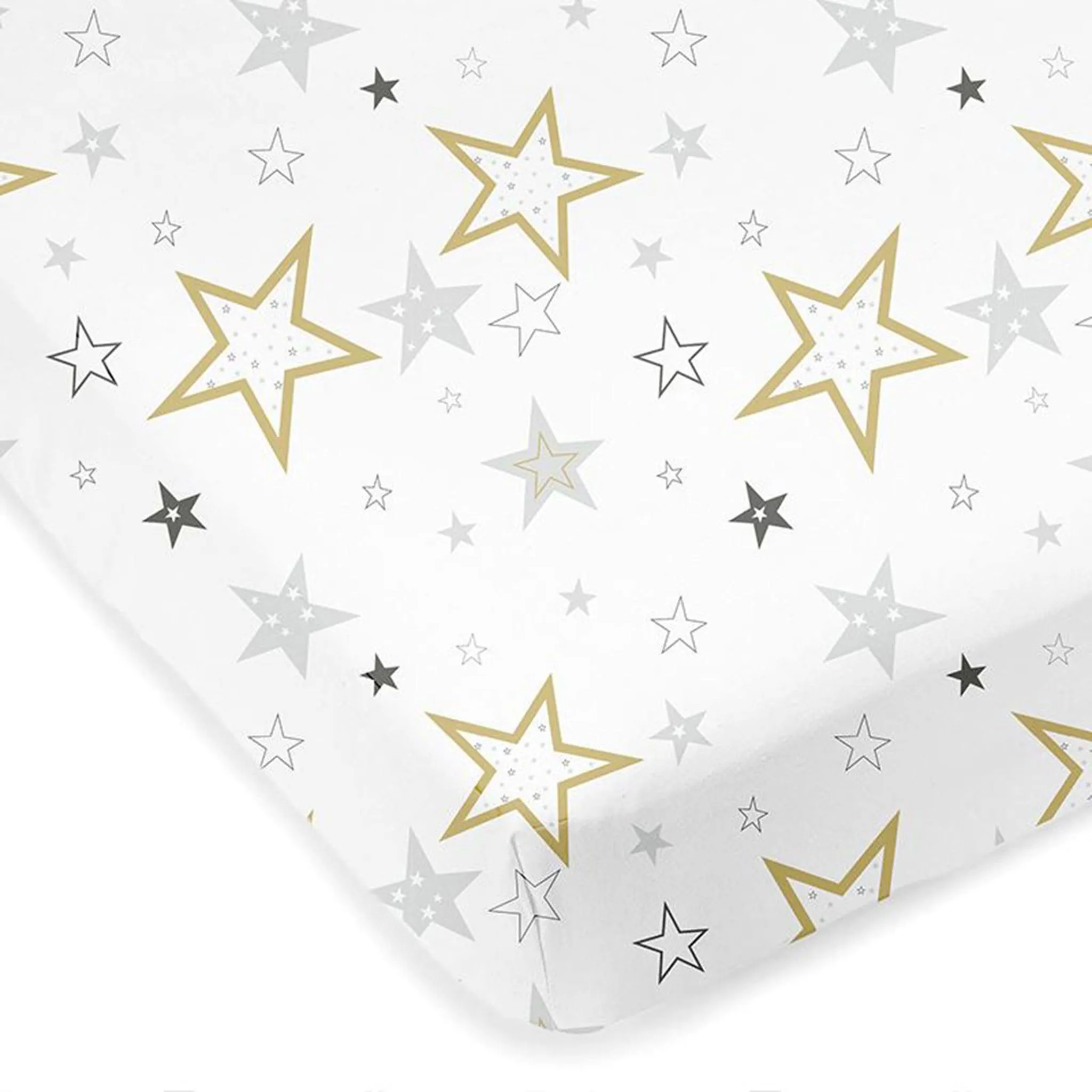 Kushies Drap Contour pour Lit de Bébé - Percale Étoiles