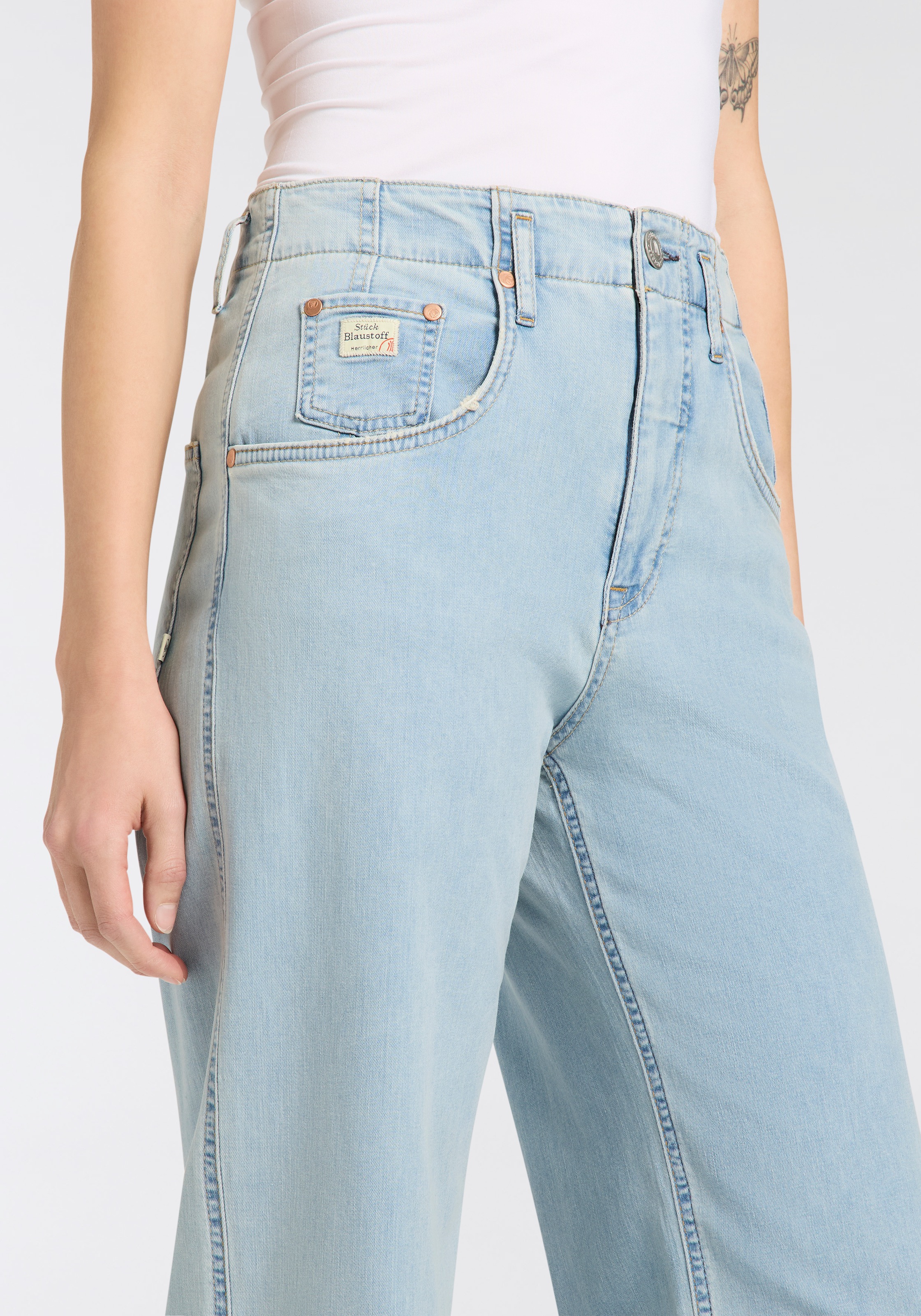 Herrlicher High-waist-Jeans »Baggy Straight Denim Light«
