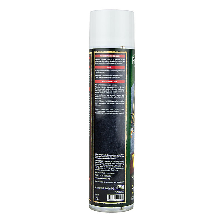 Aérosol effet choc contre les guêpes au Pyrèthre végétal PROTECTA 600ml