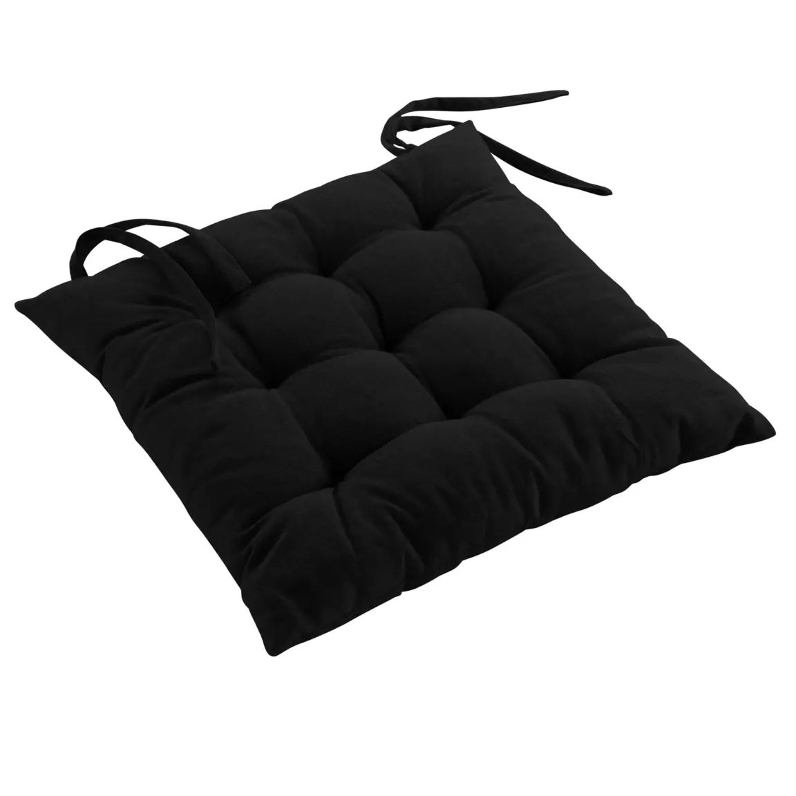 Coussin de chaise coton recyclé Mistral Noir
