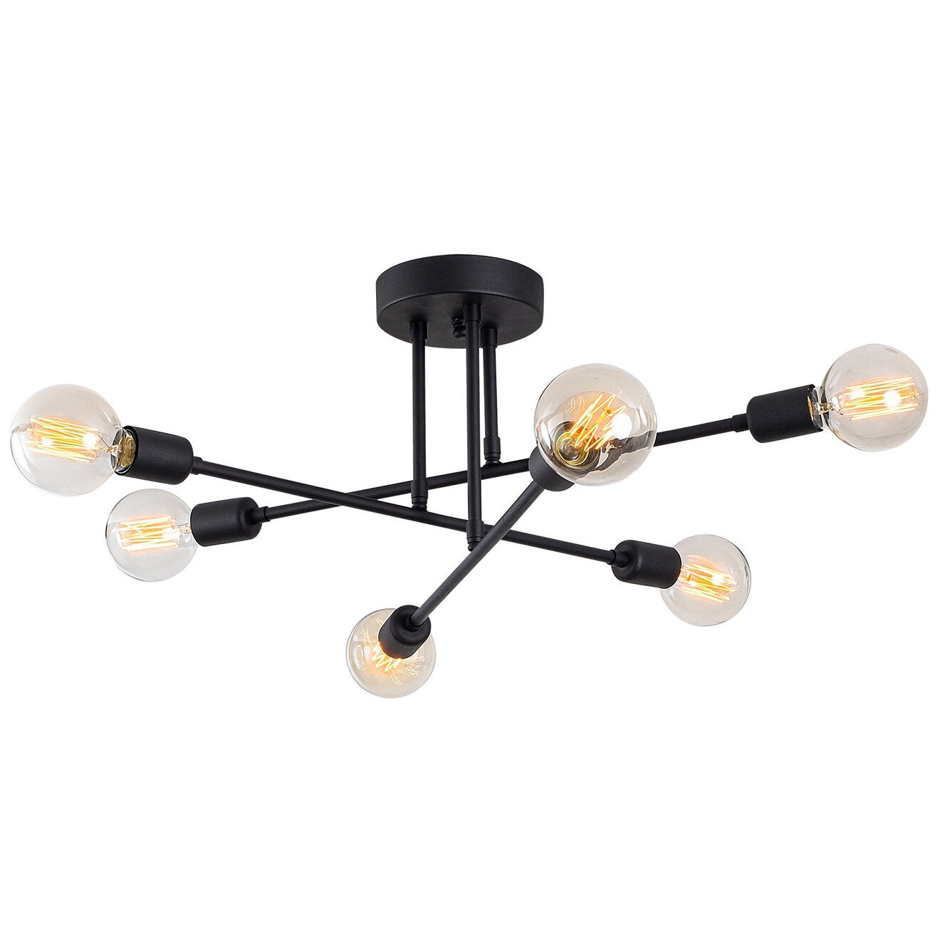 Opviq Plafonnier Flower noir - 64x64x30 cm