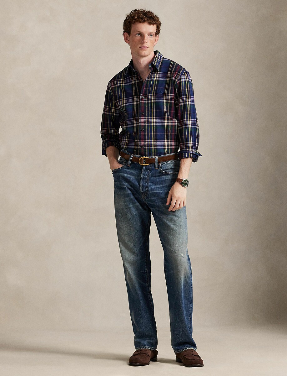 POLO RALPH LAUREN<br>Camisa de manga comprida Oxford escovada