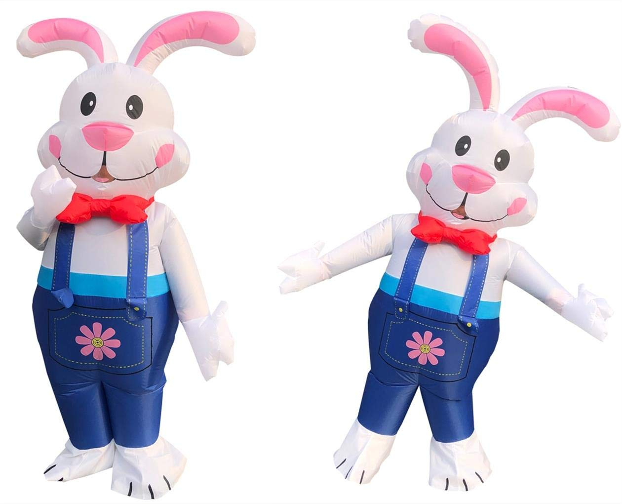 (170-180cm) Fasnachts Erwachsenen Kostüm Aufblasbare Hasen Verkleidung für Motto Partys / Ostern (Batteriebetrieben) - Bunt