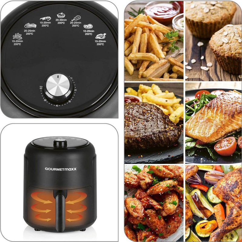 GOURMETmaxx hetelucht friteuse 2,3l - zwart