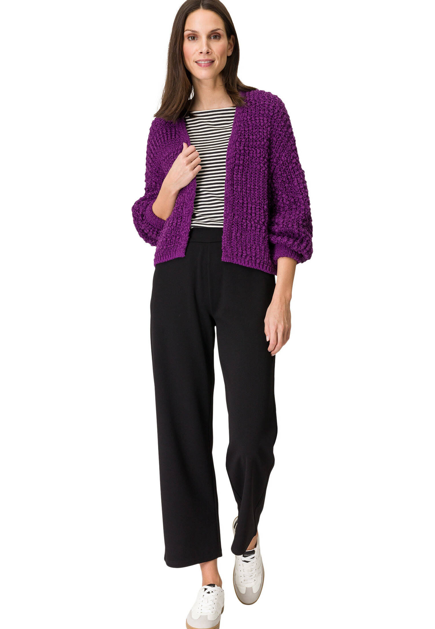 zero| Damen Kurze Strickjacke Grobstrick