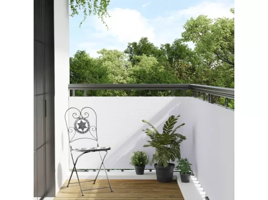 Paravent de balcon blanc 500x80 cm résine tressée