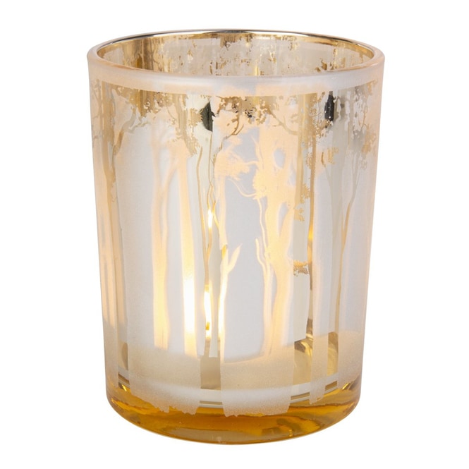 Windlicht - Wald - gold - ca. 10 x 12,5 cm